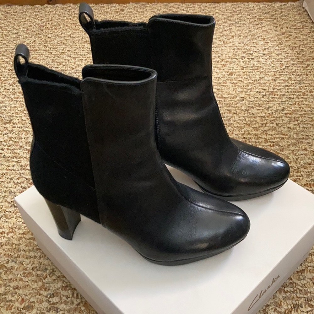 Clarks Black leather boots
